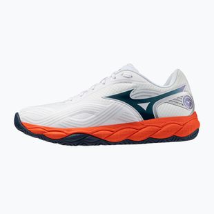 Scarpe da tennis uomo Mizuno Wave Enforce Court 2 AC white/insignia blue/orange