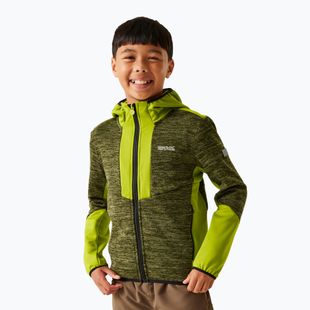 Felpa con cappuccio in pile per bambini REGATTA Dissolver X verde nefrite/verde verde scuro/nero