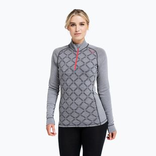 Felpa termica donna Dovre Half Zip Jacquard grey