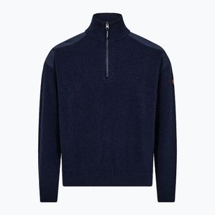 Maglione da uomo Dovre Ribbed Knit Half Zip navy