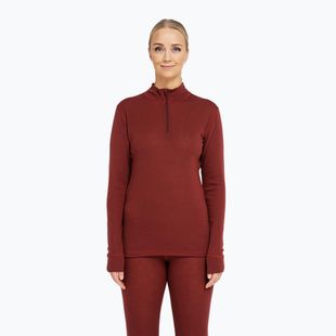Felpa termica donna Dovre Wool Zip burgundy