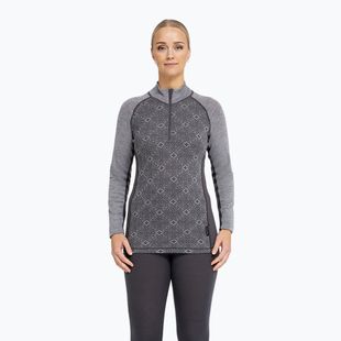 Felpa termica donna Dovre Wool Organic Half Zip grey