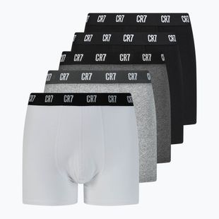 Boxer CR7 Basic Trunk Uomo 5 paia nero/grigio scuro/grigio/bianco