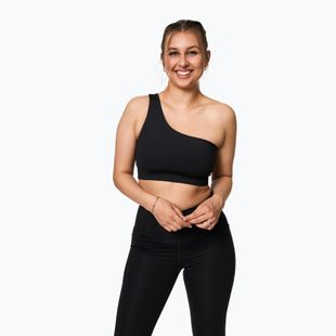 Girlfriend Collective Bianca Reggiseno monospalla da allenamento nero