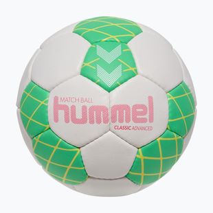 Palla da pallamano Hummel Classic Advanced HB off white/green/yellow size 2