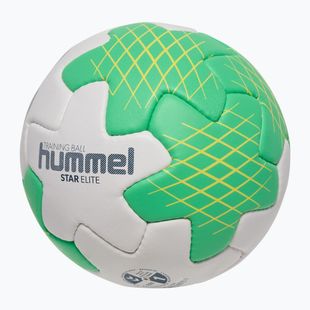 Pallone da pallamano Hummel Star Elite HB off white/green/yellow misura 1