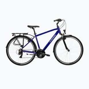 Bicicletta trekking da uomo KROSS Trans 1.0 navy blue/silver/gloss