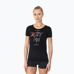 Maglietta termica Brubeck Outdoor Merino Wool Pro nero/camoscio da donna