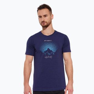 T-shirt termica da uomo Brubeck SS1265 Outdoor Wool Pro blu scuro