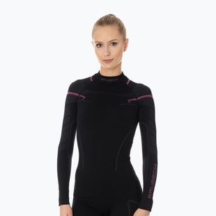 Maglia termica da donna Brubeck Thermo nero/rosa