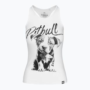 Canotta Pitbull Puppy donna bianco