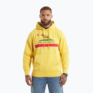 Felpa con cappuccio Pitbull California Flag Uomo, giallo slavato
