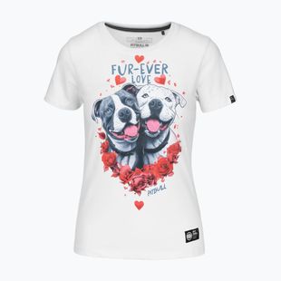 Maglietta Pitbull Fur Ever Love donna bianco