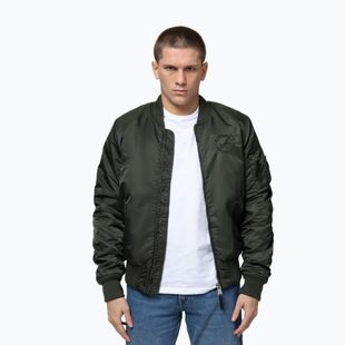 Giacca da uomo Pitbull Hacket Washed Bomber dark green