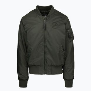 Giacca da uomo Pitbull Hacket Washed Bomber dark green