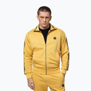 Felpa uomo Pitbull Trackjacket Tape Logo Terry Group pale yellow