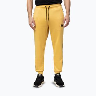 Pantaloni uomo Pitbull Trackpants Tape Logo Terry Group pale yellow