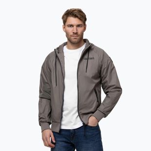 Giacca uomo Pitbull Athletic Logo Nylon Hooded taupe