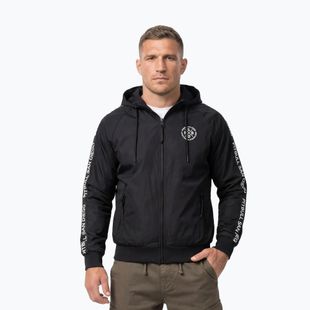 Giacca uomo Pitbull Athletic Tape Nylon Hooded black