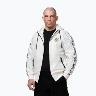 Giacca uomo Pitbull Athletic Tape Nylon Hooded off white