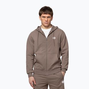 Felpa da uomo Pitbull Nugget Small Logo Hooded Zip brown savana