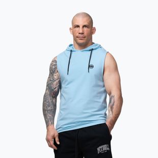 Felpa da allenamento uomo Pitbull Mercado Hilltop Sleeveless Hooded light blue