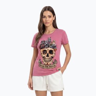 Maglietta da donna Pitbull Dia De Los Perros washed pink
