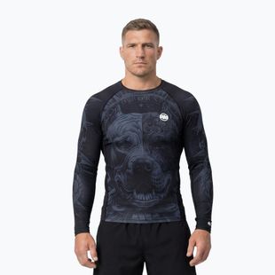 Rashguard a maniche lunghe da uomo Pitbull World Rashguard black