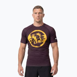 T-shirt da uomo Pitbull Rashguard Logo Palms brown