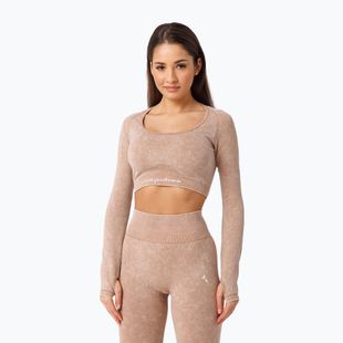 Allenamento donna maniche lunghe Carpatree Yasmine Seamless beige stone wash
