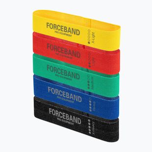 Set di nastri in tessuto per esercizi FORCEBAND Mini Band 5 pz. + E-BOOK multicolore