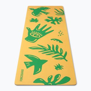 Tappetino yoga/fitness FORCEBAND Energy Yellow 4 mm verde/giallo