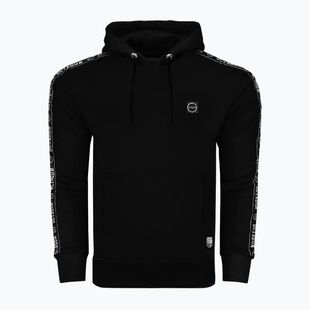 Felpa con cappuccio Octagon Stripe da uomo, nero
