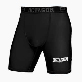 Pantaloncini a compressione Octagon Fight Wear da uomo, bianco/nero