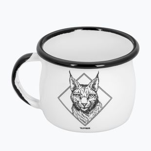Tazza da viaggio Alpinus Enamelled White Lynx