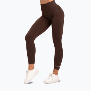 Leggings allenamento donna Gym Glamour Push Up cioccolato