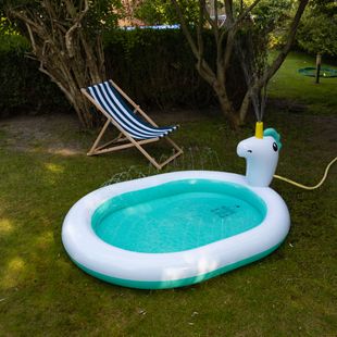Piscina per bambini con fontana AQUASTIC ASP-180U 180 cm bianco