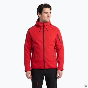 Felpa da trekking uomo KADVA Arix WP 5K/3K softshell ibrida rossa