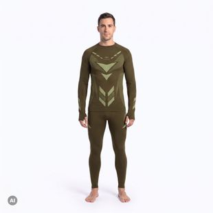 Completo intimo termico da uomo KADVA Alpinestep Thermo SH Light Plus Set Green
