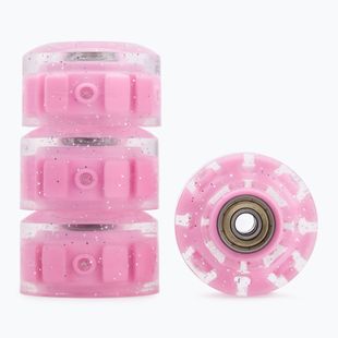 ATTABO Ruote per pattini a rotelle diamantate 4 pezzi rosa