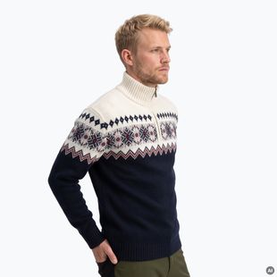 Maglione da uomo Woolcano SWT1091 Granatowy/Kremowy