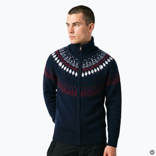 Maglione da uomo Woolcano SWT1093 Granatrowy/Kremowy