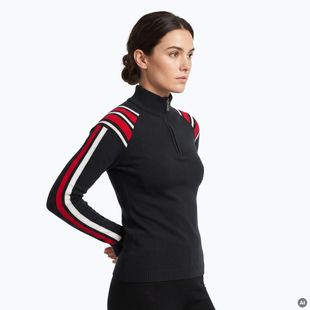 Maglione da donna Woolcano SWT1094 Czarny/Kremowy/ Czerwony