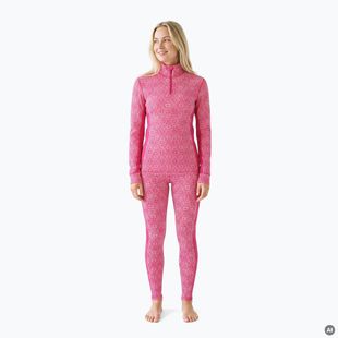 Completo di biancheria termica da donna Woolcano SET1121 Pink