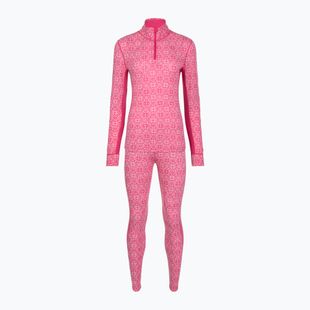Completo di biancheria termica da donna Woolcano SET1121 Pink