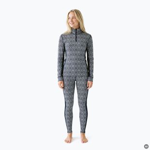 Completo di biancheria termica da donna Woolcano SET1121 Granatowy