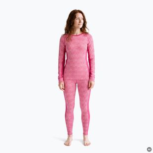 Completo di biancheria termica da donna Woolcano SET1109 Pink