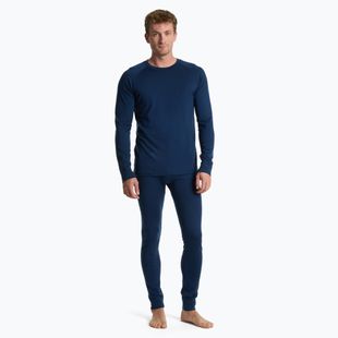 Set di biancheria intima termica da uomo WOOLCANO Merino SET0540 blu navy
