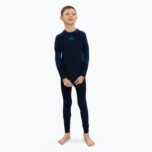Completo di biancheria termica per bambini KADVA Frosty Jrb Set senza cuciture blu navy