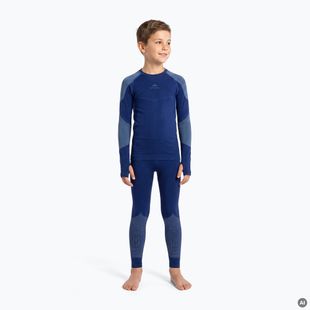 Completo di biancheria termica per bambini KADVA Frosty Jrb Set senza cuciture blu navy